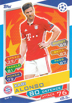 Xabi Alonso Bayern Munchen 2016/17 Topps Match Attax CL #BAY09